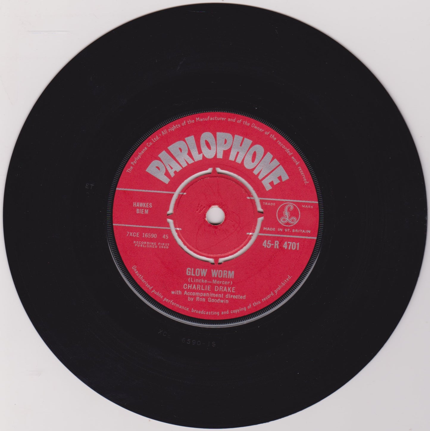 Charlie Drake – Mr. Custer / Glow Worm (Parlophone 1960) 7" vinyl single VG/-