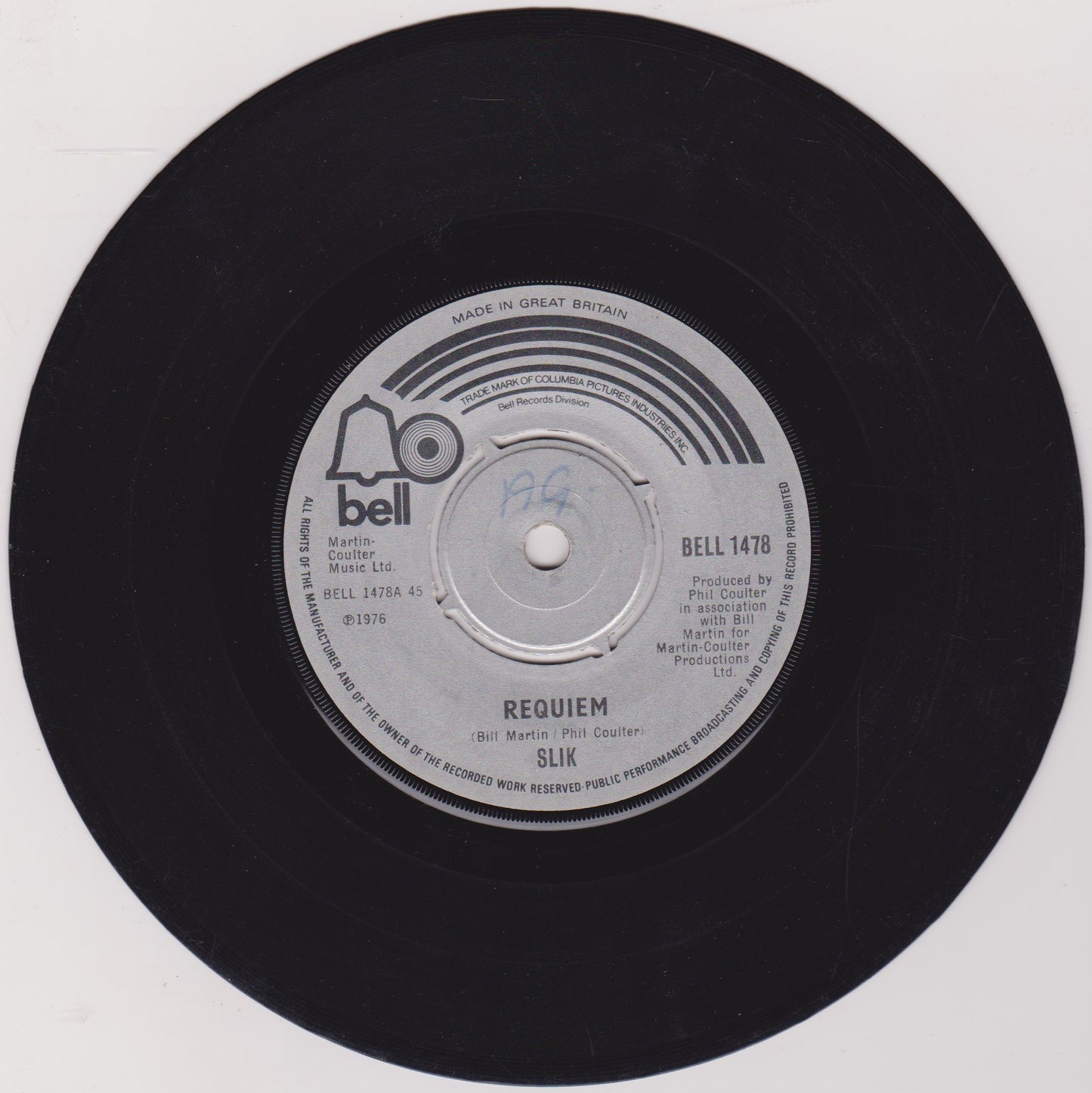 Slik – Requiem (Bell 1976) 7" vinyl single G+/-