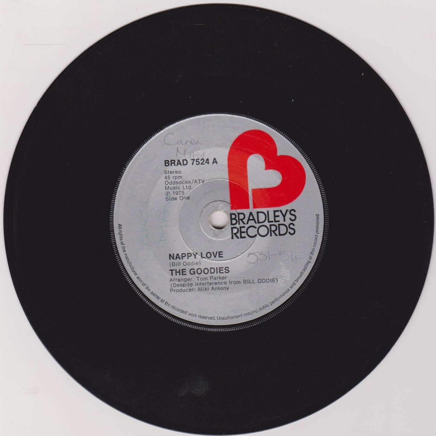 The Goodies – Nappy Love (Bradley's 1975) 7" vinyl single G+/-