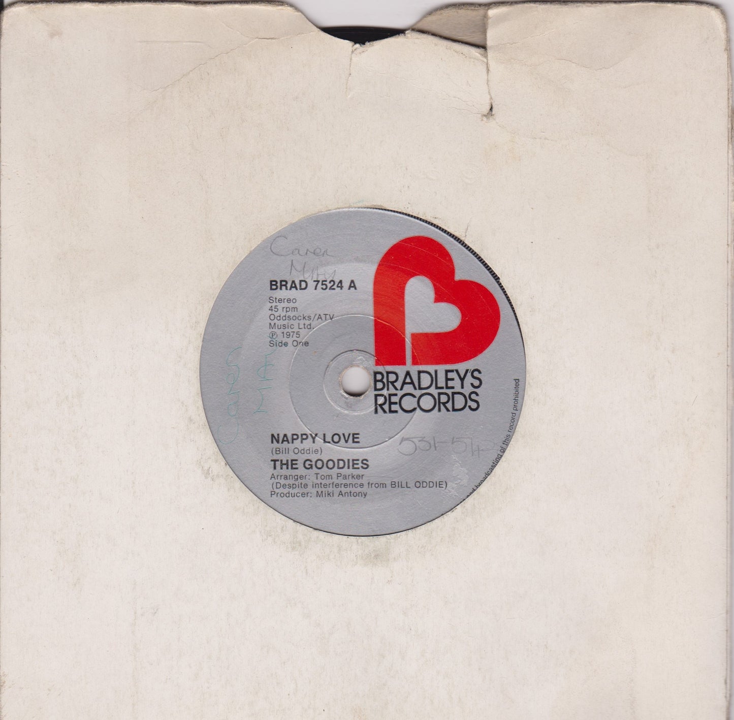 The Goodies – Nappy Love (Bradley's 1975) 7" vinyl single G+/-