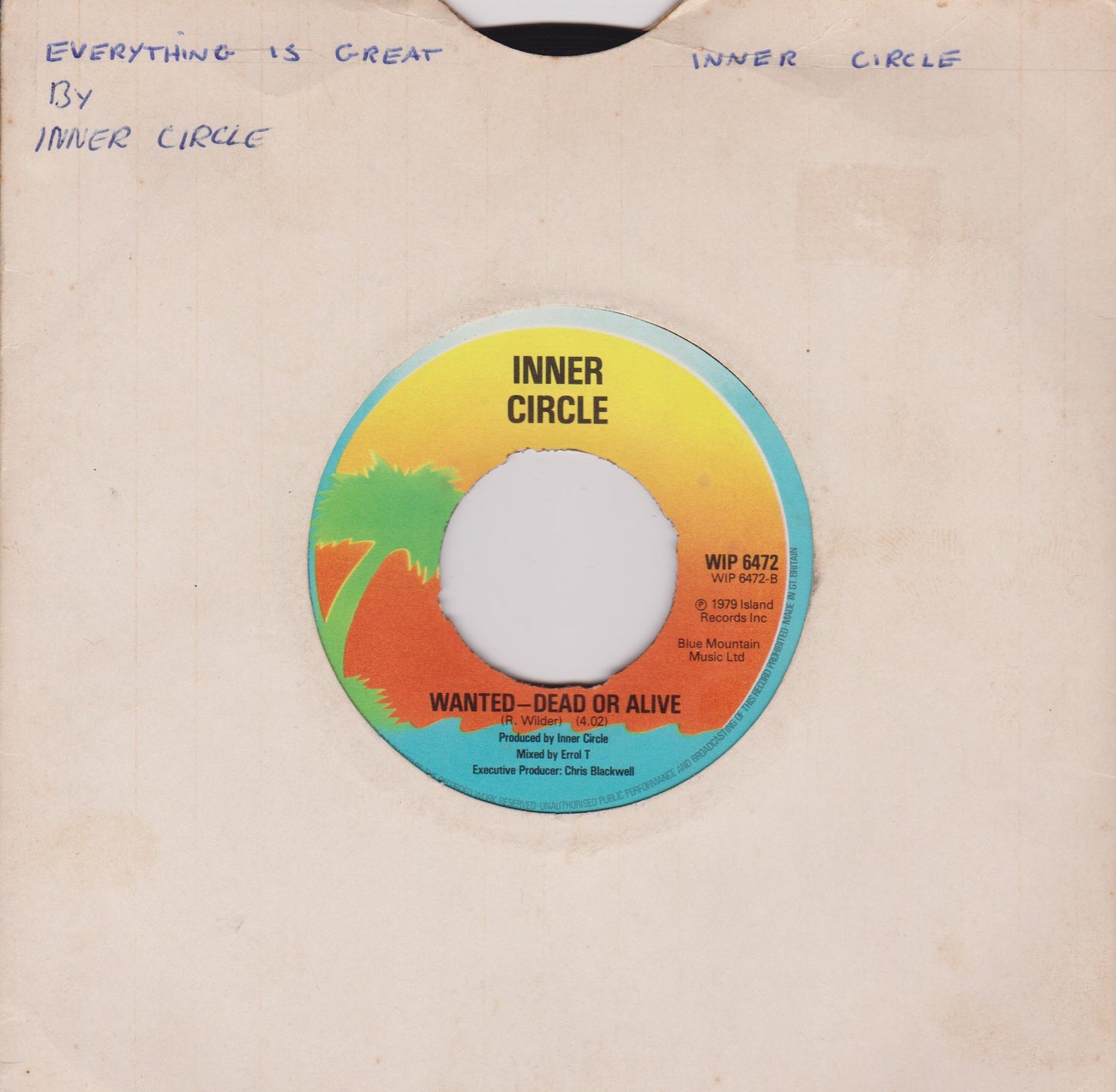 Inner Circle – Everything Is Great (Island 1979) 7" vinyl single VG/- jukebox