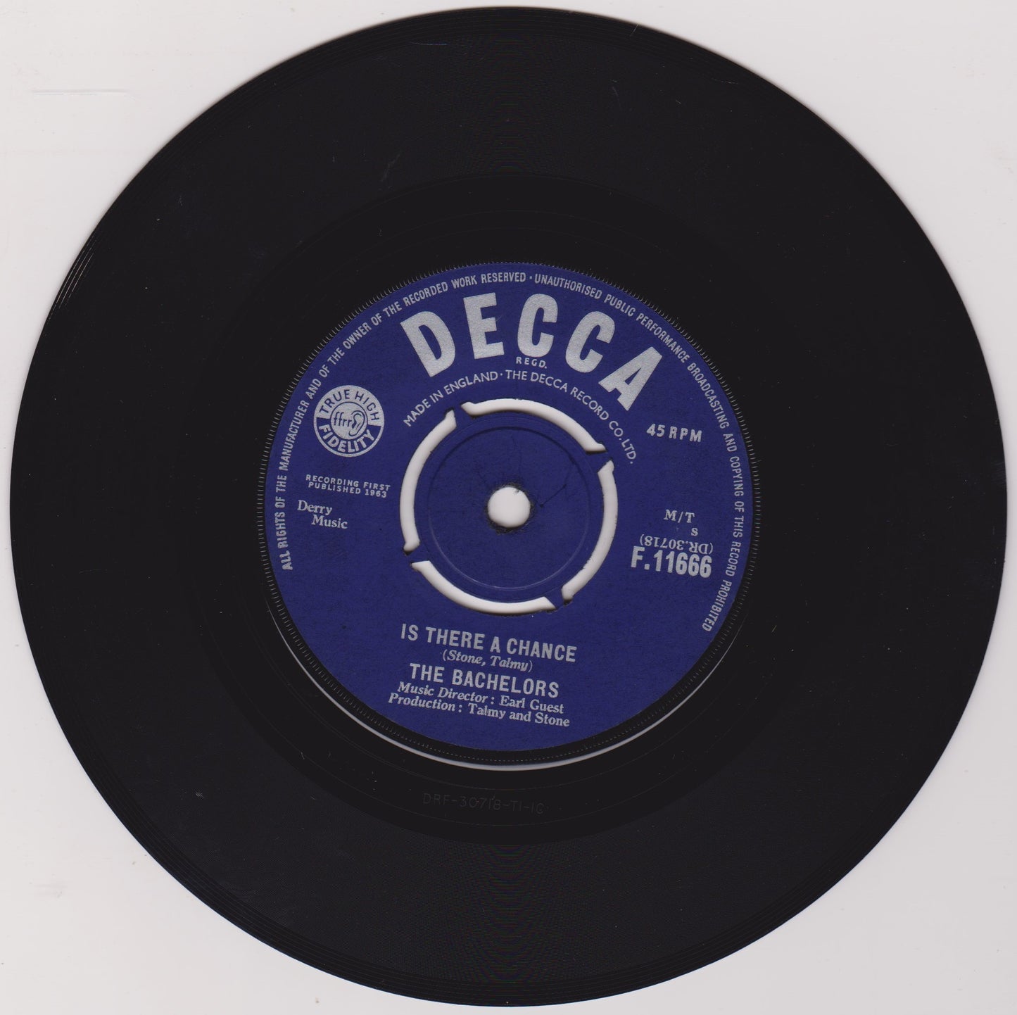 The Bachelors – Faraway Places (Decca, 1963) 7" vinyl single VG/-