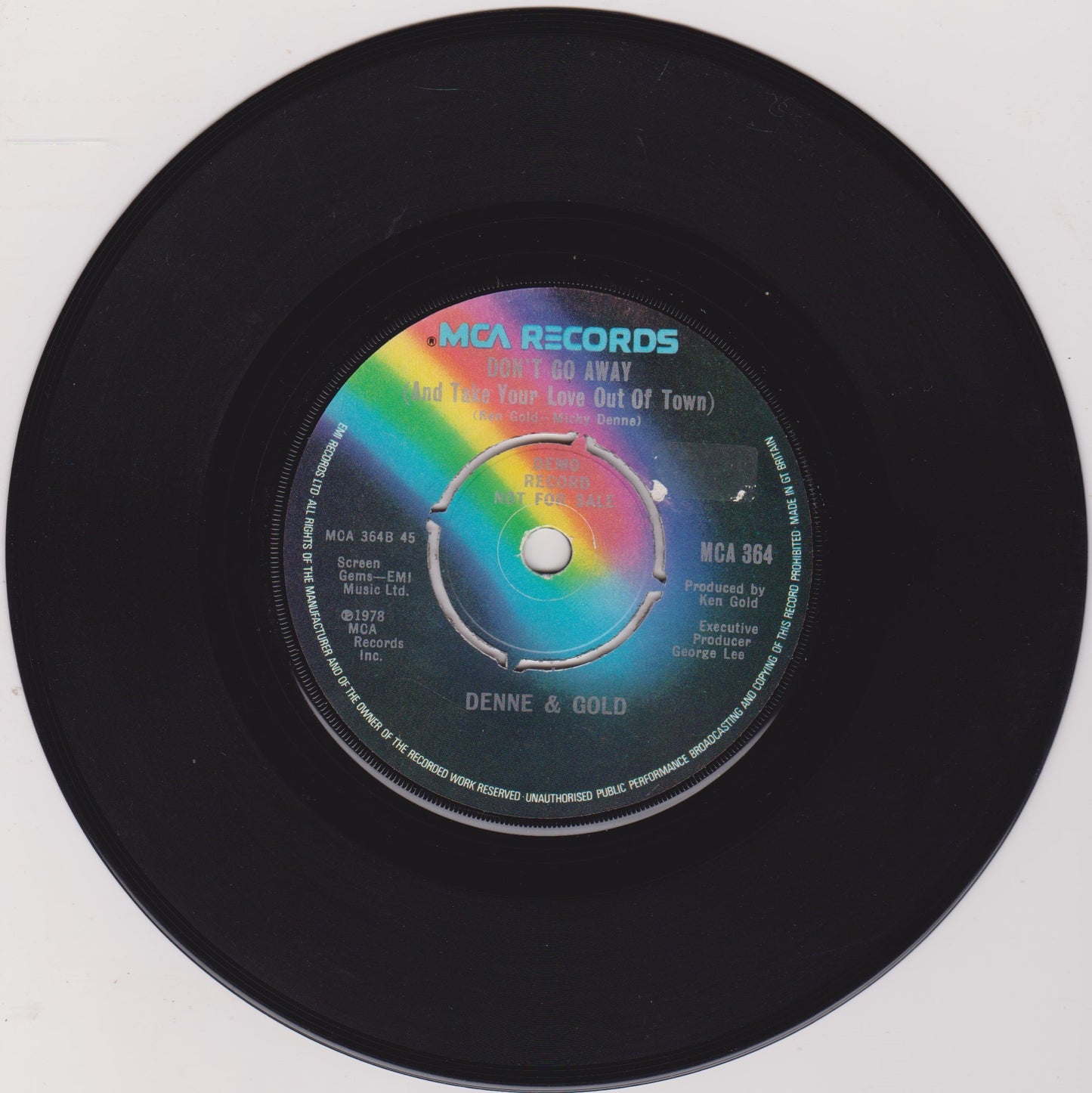 Denne & Gold – Let's Put Our Love Back Together (MCA 1978) 7" vinyl single VG/- promo