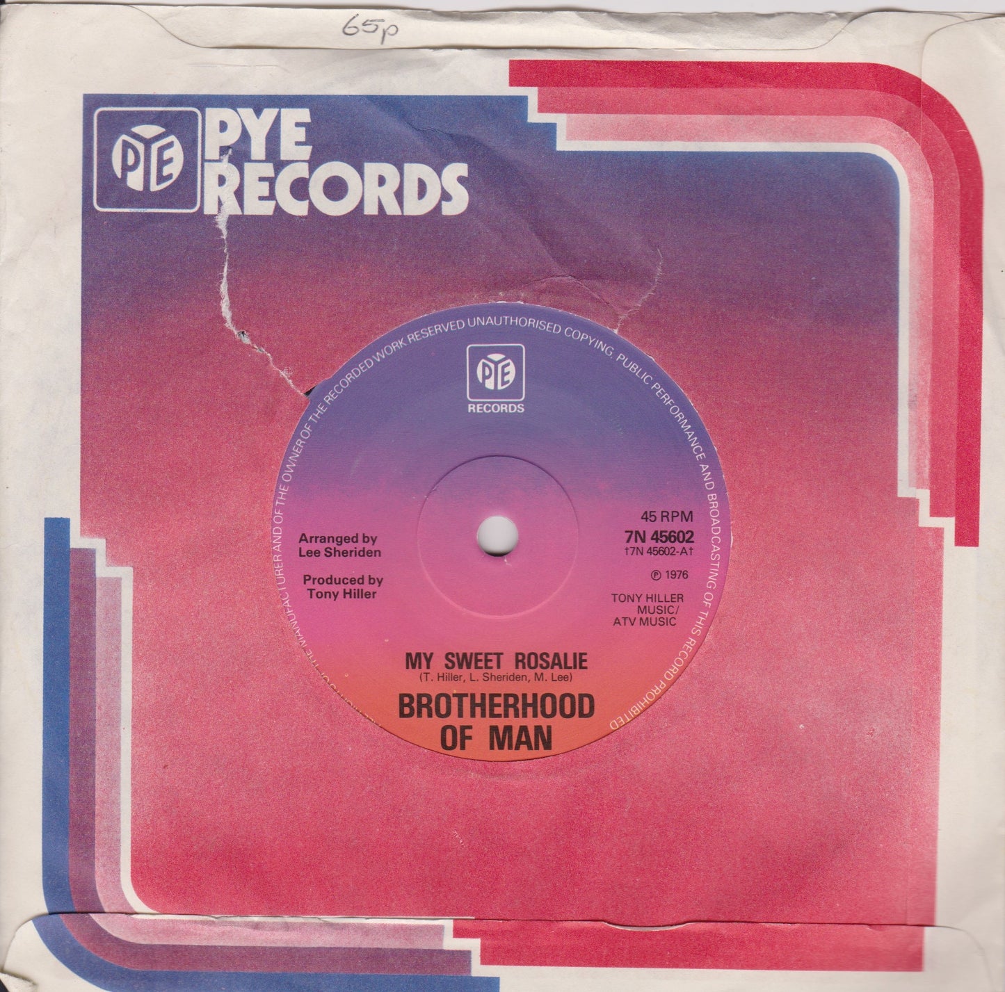 Brotherhood Of Man – My Sweet Rosalie (Pye 1976) 7" vinyl single VG/G+