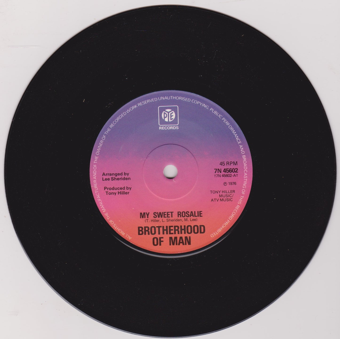Brotherhood Of Man – My Sweet Rosalie (Pye 1976) 7" vinyl single VG/G+
