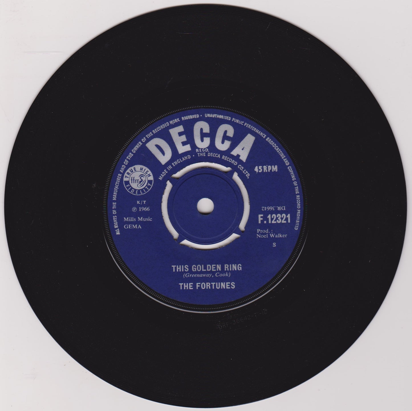 The Fortunes – This Golden Ring (Decca 1966) 7" vinyl single VG/VG