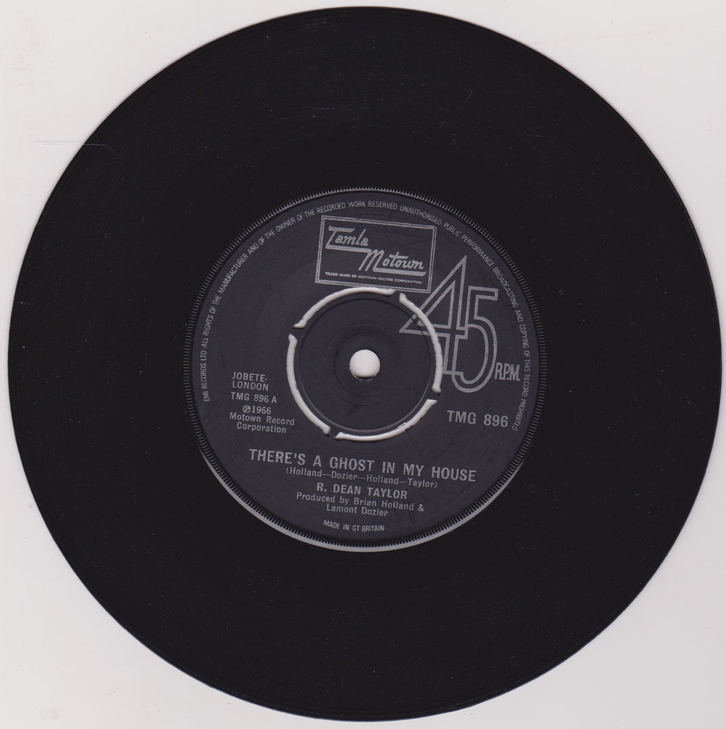 R. Dean Taylor – There's A Ghost In My House (Tamla 1974) 7" vinyl single VG/-