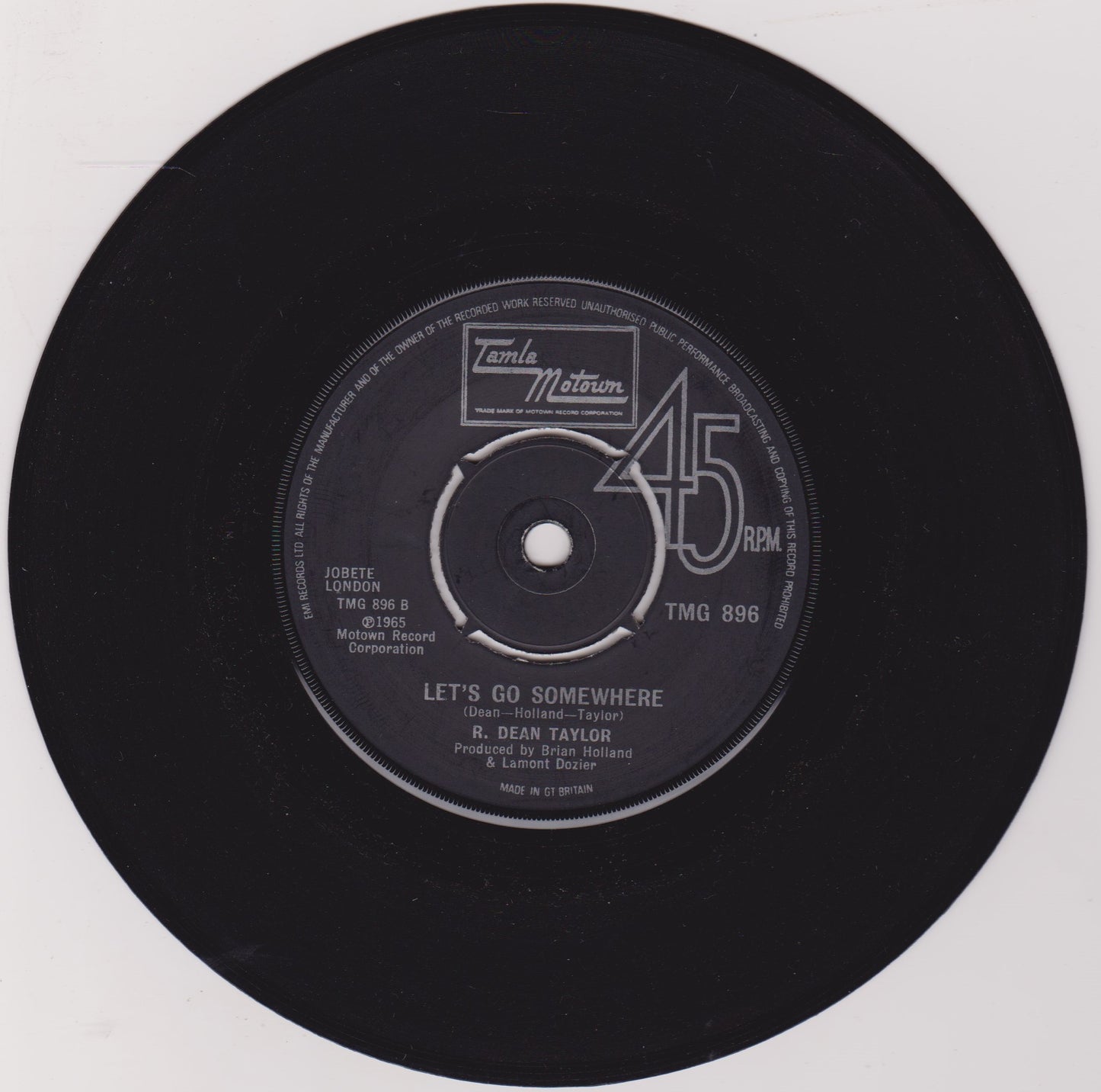 R. Dean Taylor – There's A Ghost In My House (Tamla 1974) 7" vinyl single VG/-