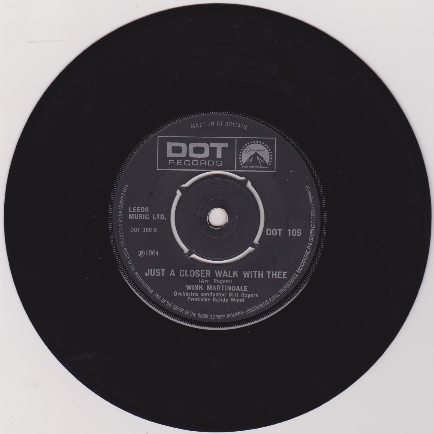 Wink Martindale – Deck Of Cards (Dot 1968) 7" vinyl single VG/VG