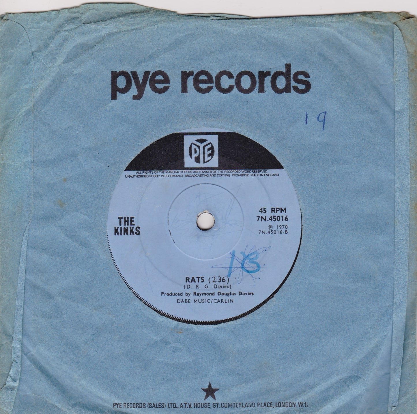 The Kinks – Apeman (Pye 1970) 7" vinyl single VG/VG