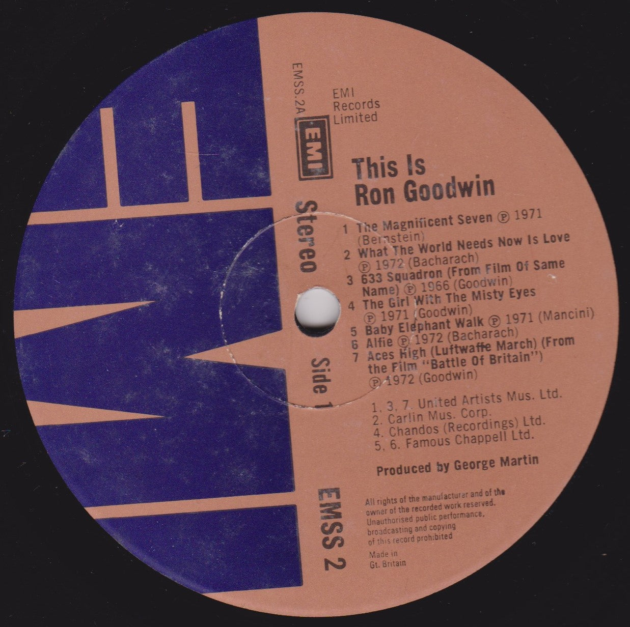 Ron Goodwin And His Orchestra – This Is Ron Goodwin (EMI 1973) 12" vinyl LP VG/VG