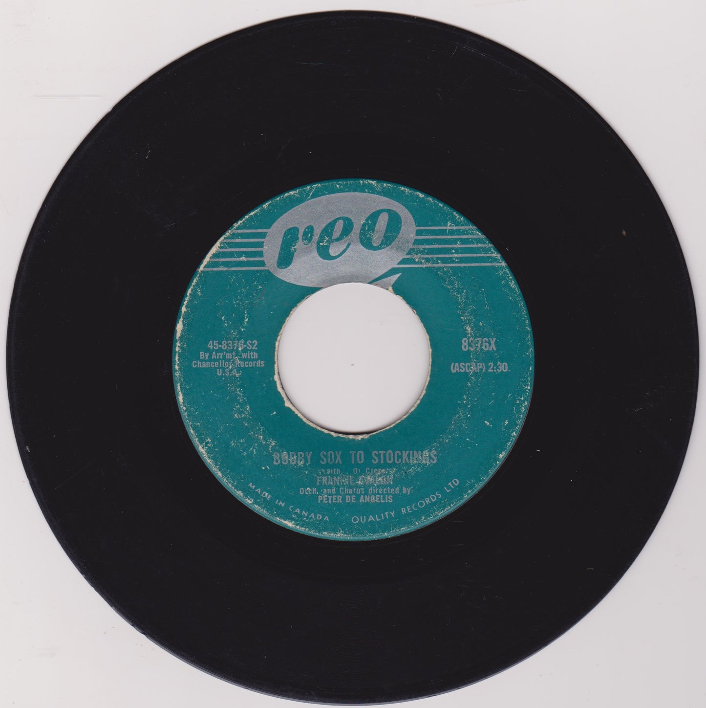 Frankie Avalon – A Boy Without A Girl (Reo 1959) 7" vinyl single G/- Canada jukebox