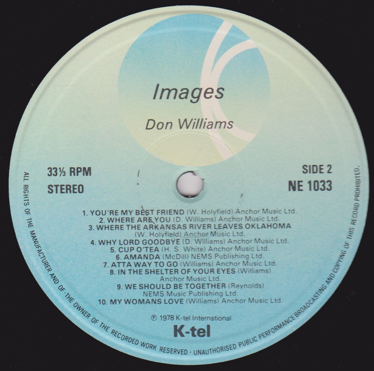 Don Williams – Images (K-Tel 1978) 12" vinyl LP VG/VG