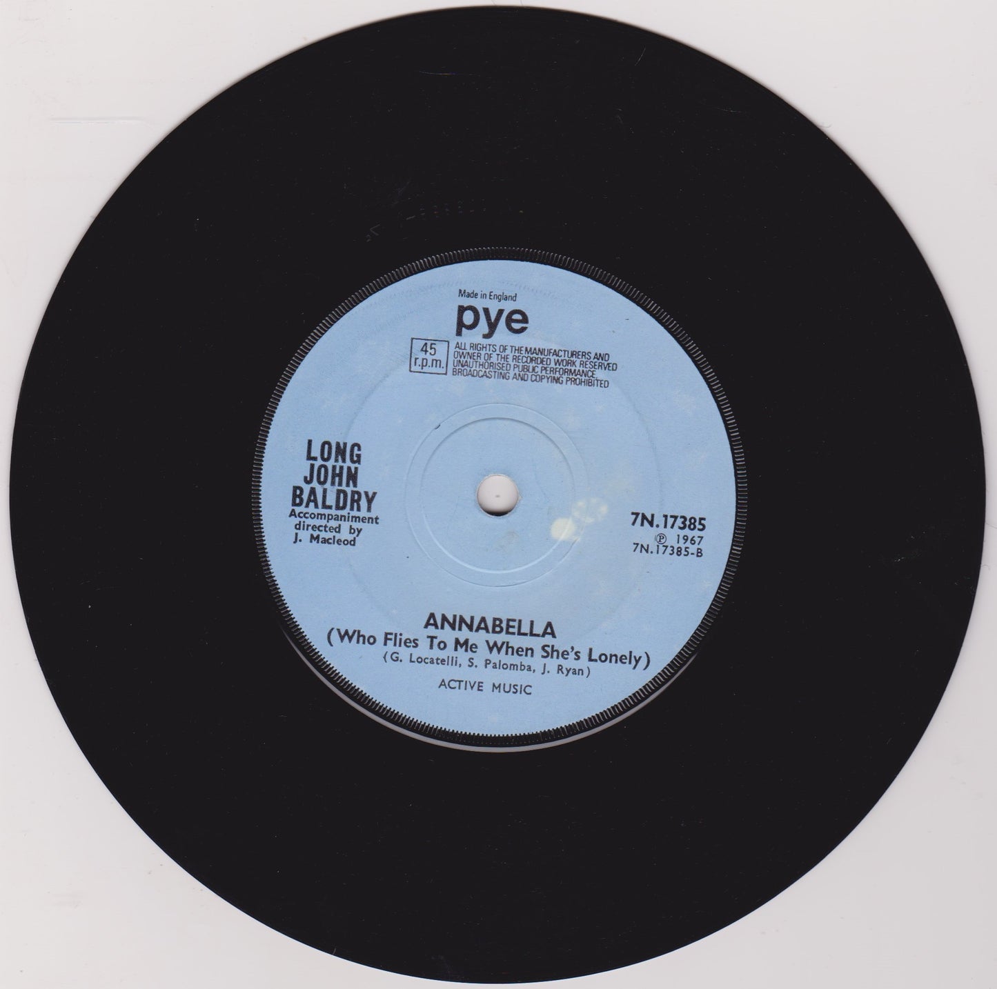 Long John Baldry – Let The Heartaches Begin (Pye 1967) 7" vinyl single VG/-