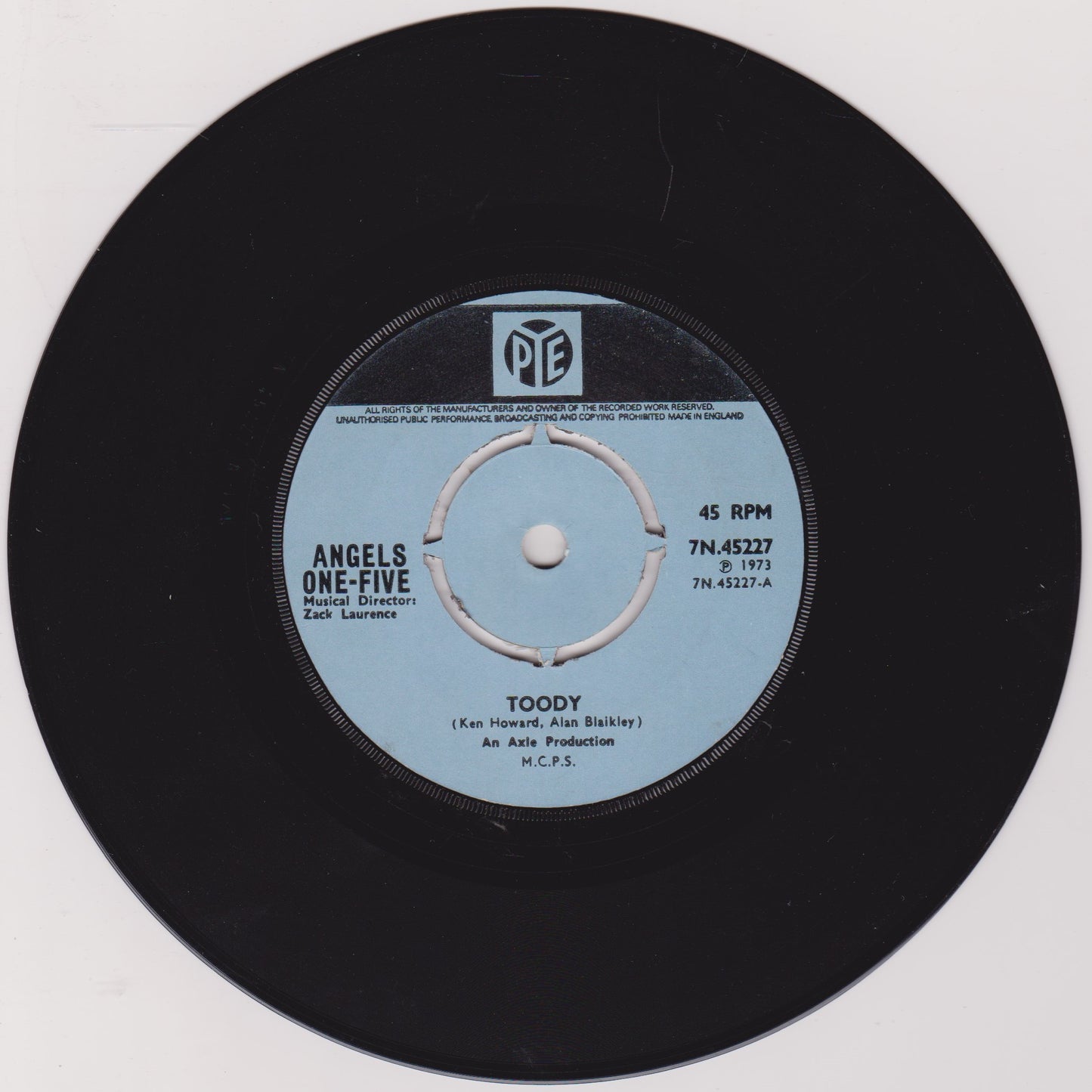 Angels One-Five – Toody (Pye 1973) 7" vinyl single G+/-