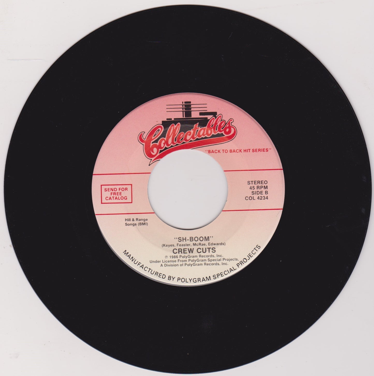 Big Bopper / Crew Cuts – Chantilly Lace / Sh-Boom (Collectables) 7" vinyl single US VG/- jukebox