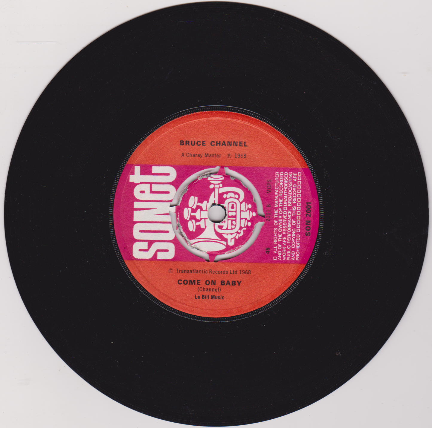 Bruce Channel – Hey! Baby '68 (Sonet 1968) 7" vinyl single VG/-
