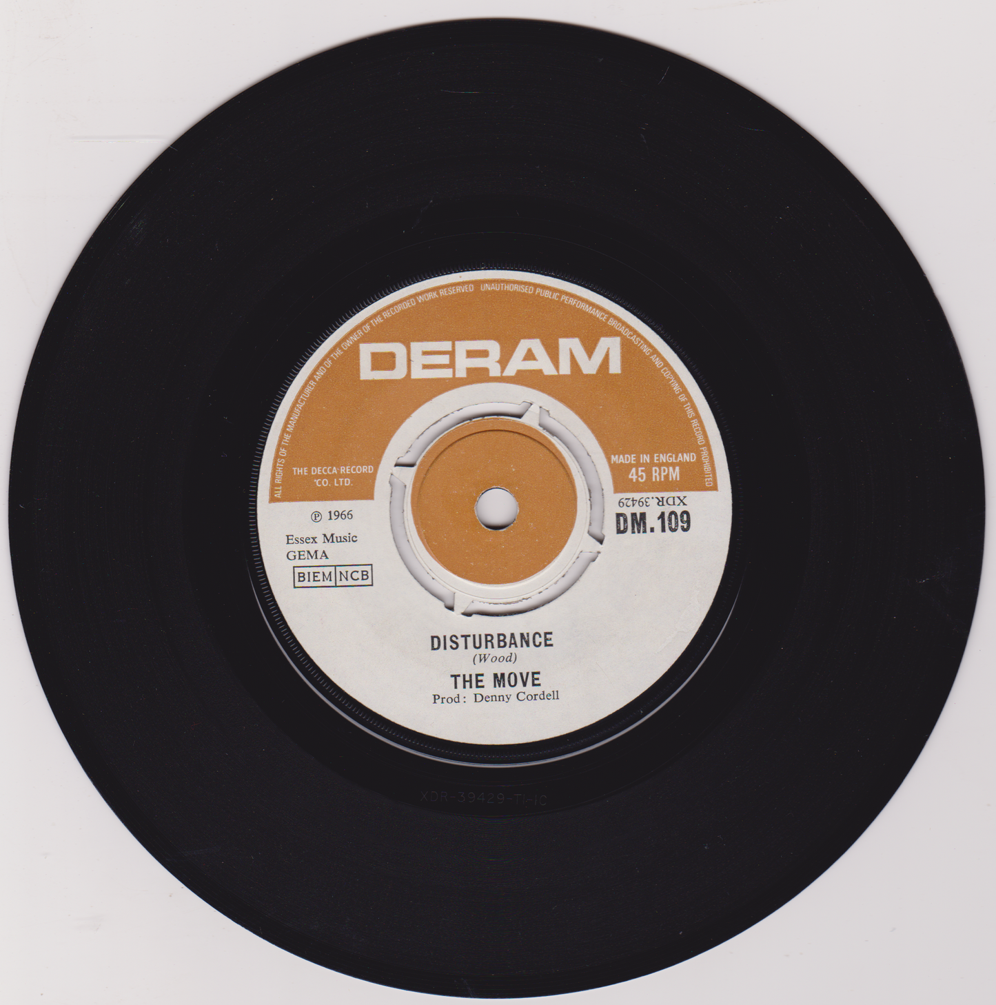 The Move – Night Of Fear (Deram 1966) 7" vinyl single VG/-