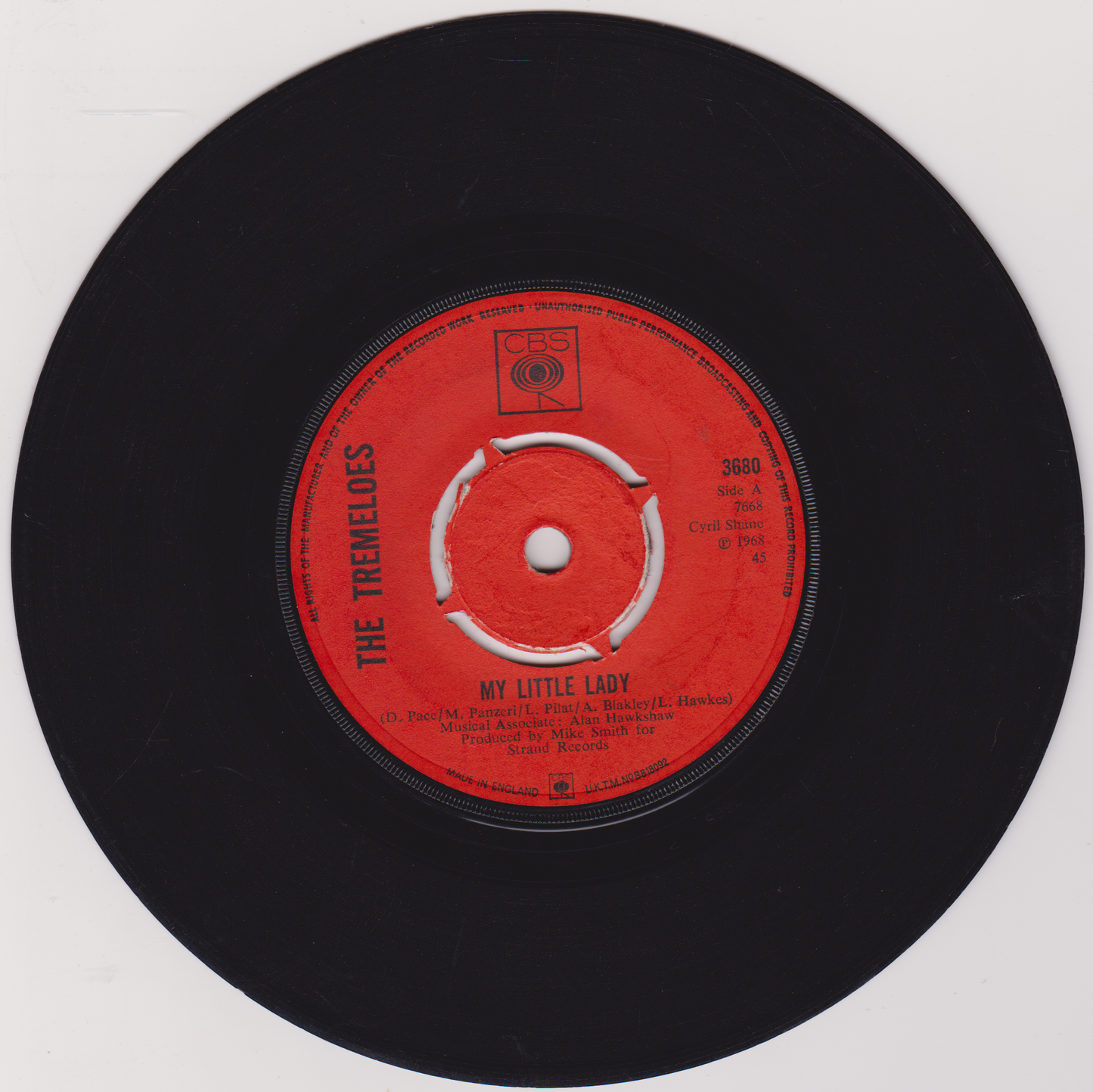 The Tremeloes - My Little Lady (CBS 1968) 7" vinyl single G+/-