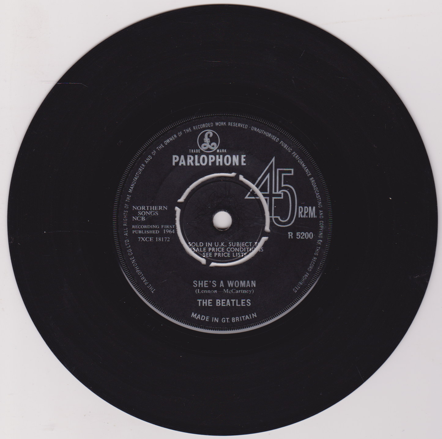 The Beatles – I Feel Fine (Parlophone 1964) 7" vinyl single VG/-