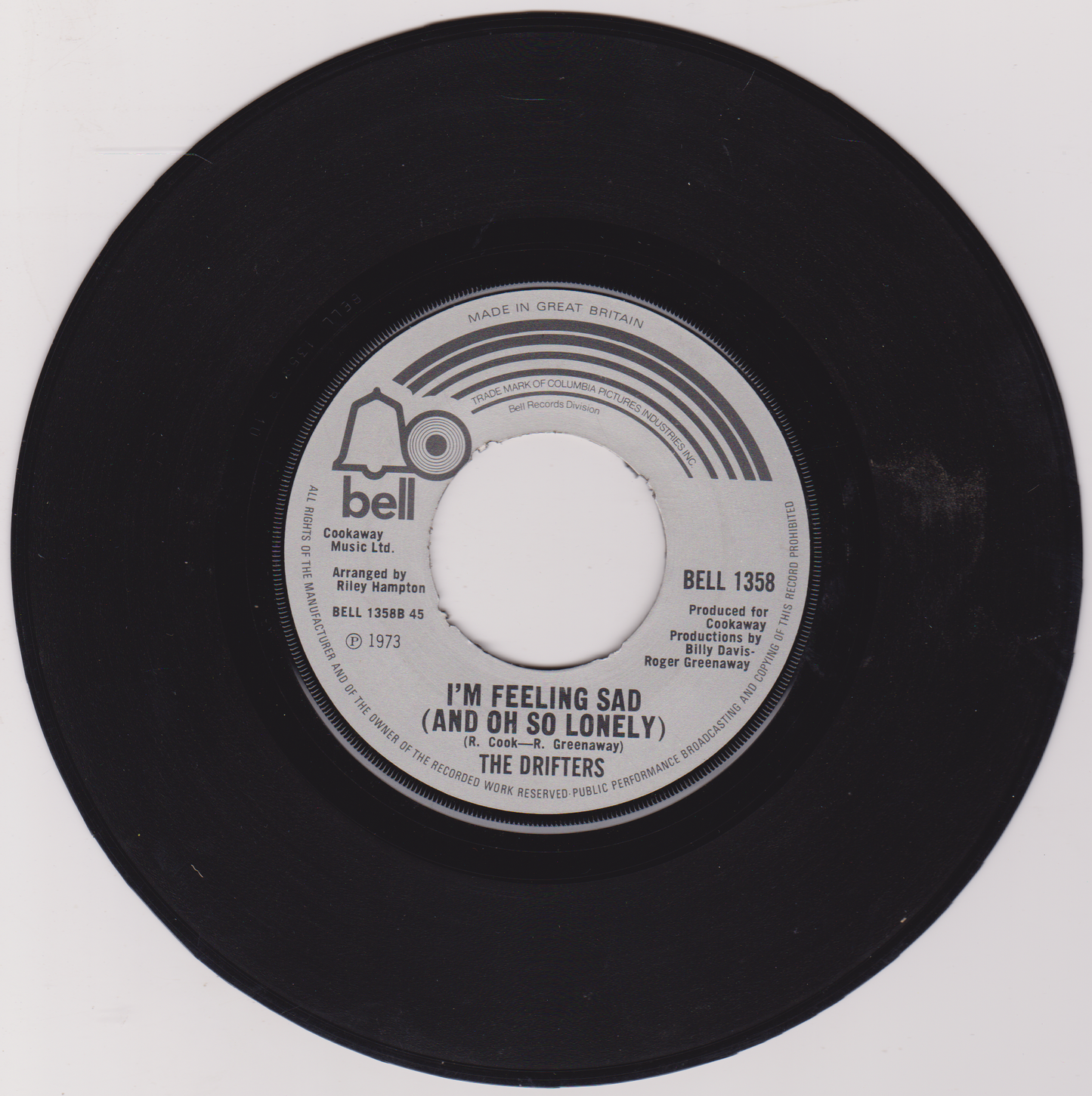 The Drifters – Kissin' In The Back Row Of The Movies (Bell 1974) 7" vinyl single G+/- jukebox
