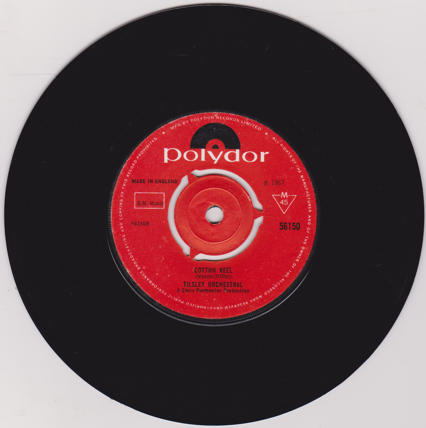 Tilsley Orchestral – Mr. Aitch Theme / Cotton Reel (Polydor 1967) 7" vinyl single VG/-