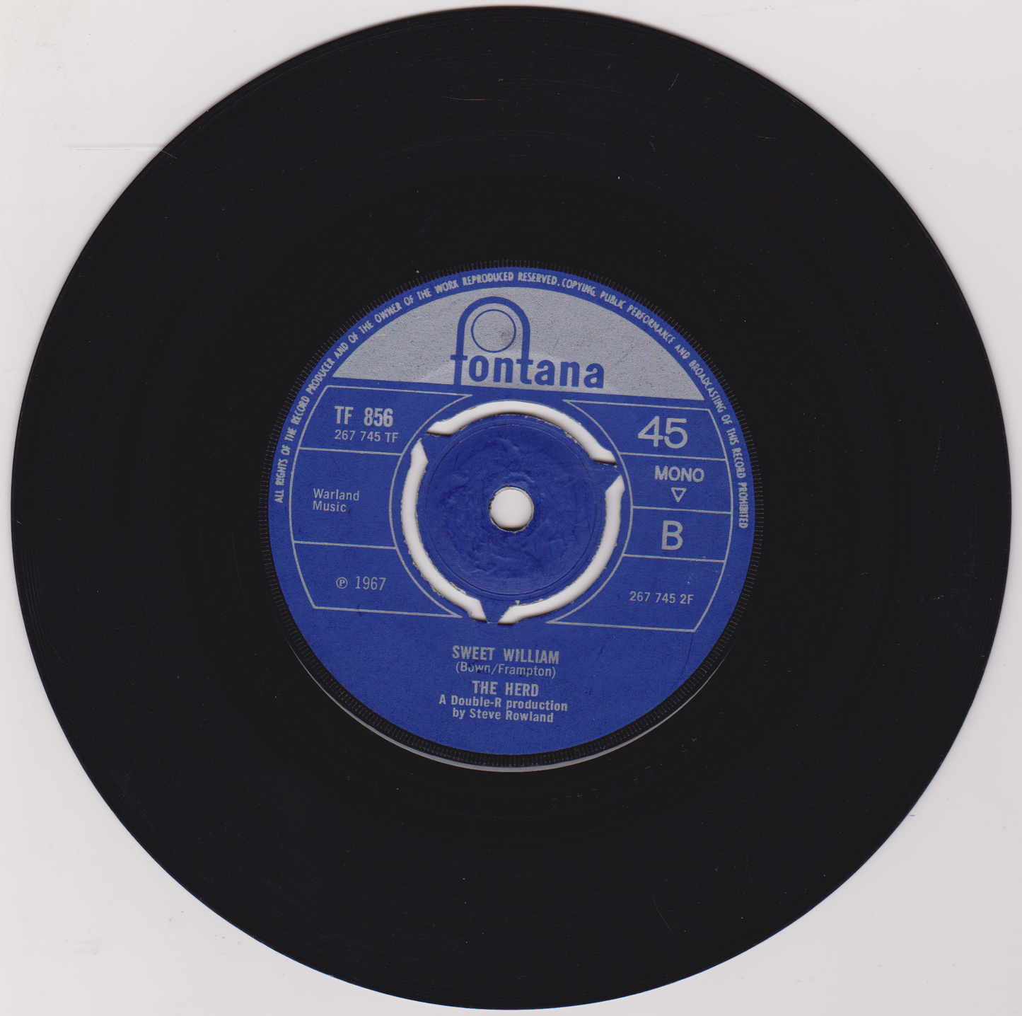 The Herd – From The Underworld (Fontana 1967) 7" vinyl single VG/-