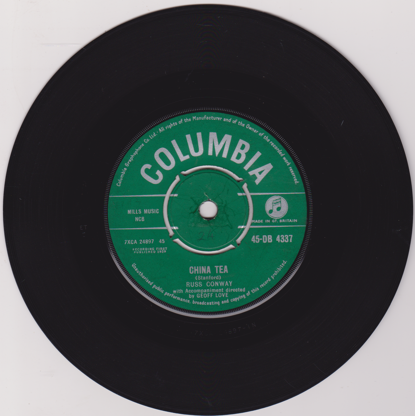 Russ Conway – China Tea (Columbia, 1959) 7" vinyl VG/-