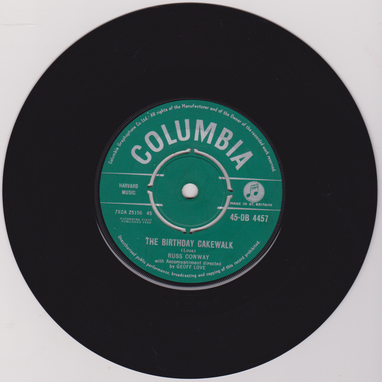 Russ Conway – Lucky Five / The Birthday Cakewalk (Columbia, 1960) 7" vinyl VG/-