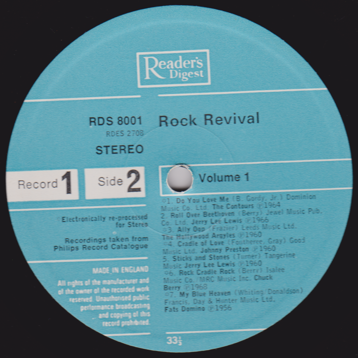 Various – Rock Revival Vol 1 (Readers Digest) 12" vinyl LP compilation VG/VG