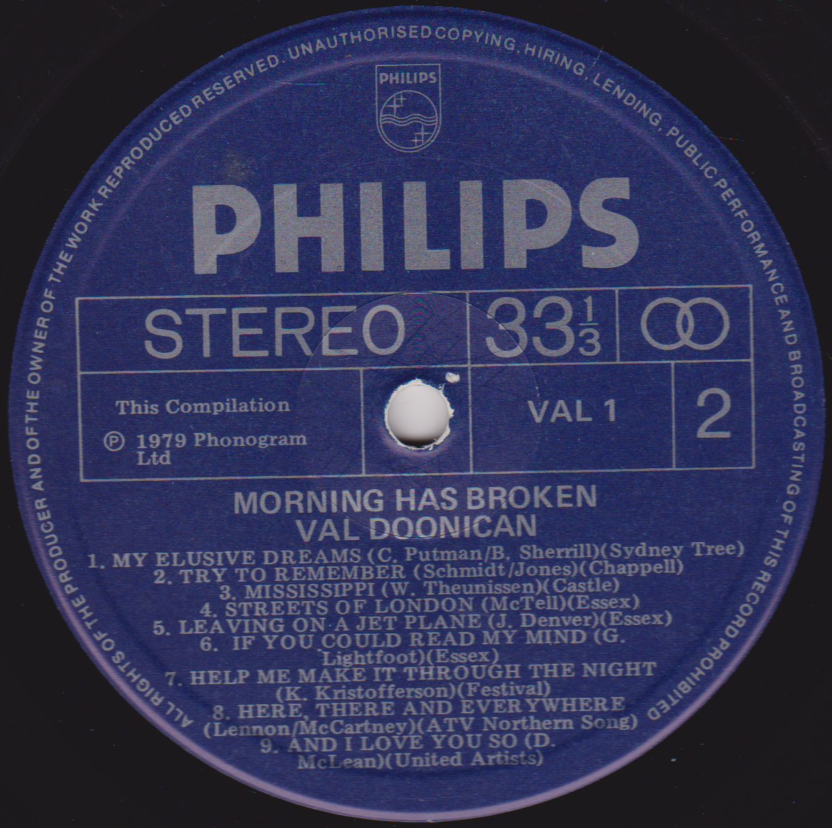 Val Doonican – Morning Has Broken (Philips 1979) 12" vinyl LP VG/VG compilation