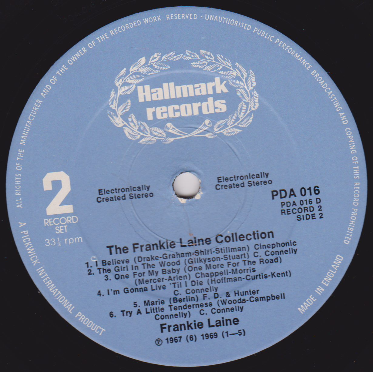 Frankie Laine – The Frankie Laine Collection (Hallmark 1974) 2x12" vinyl LP VG/VG