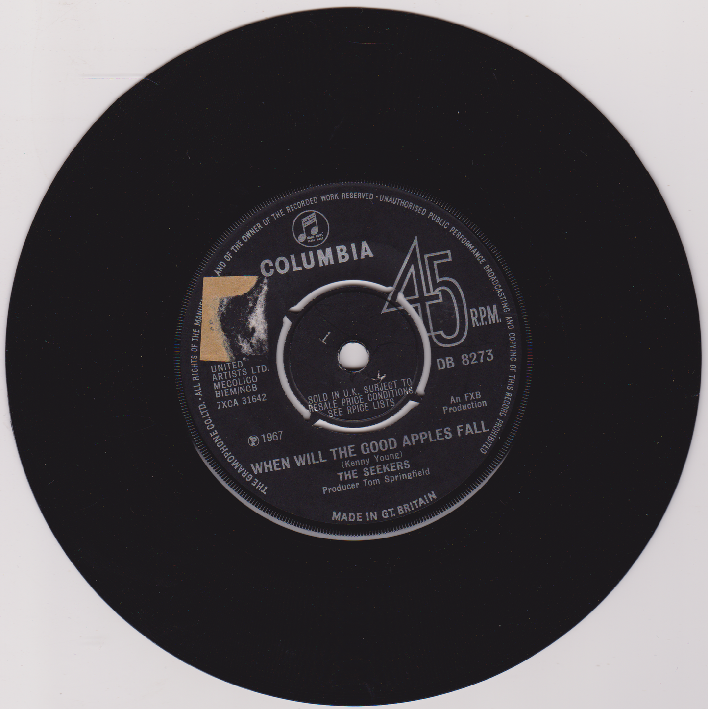 The Seekers – When Will The Good Apples Fall (Columbia 1967) 7” vinyl single VG/-