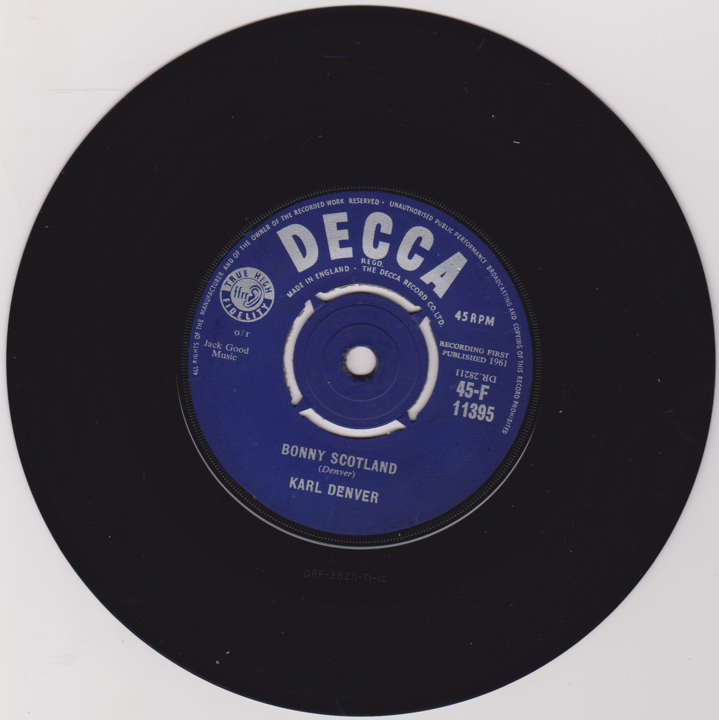 Karl Denver – Mexicali Rose / Bonny Scotland (Decca 1961) 7" vinyl single VG/-