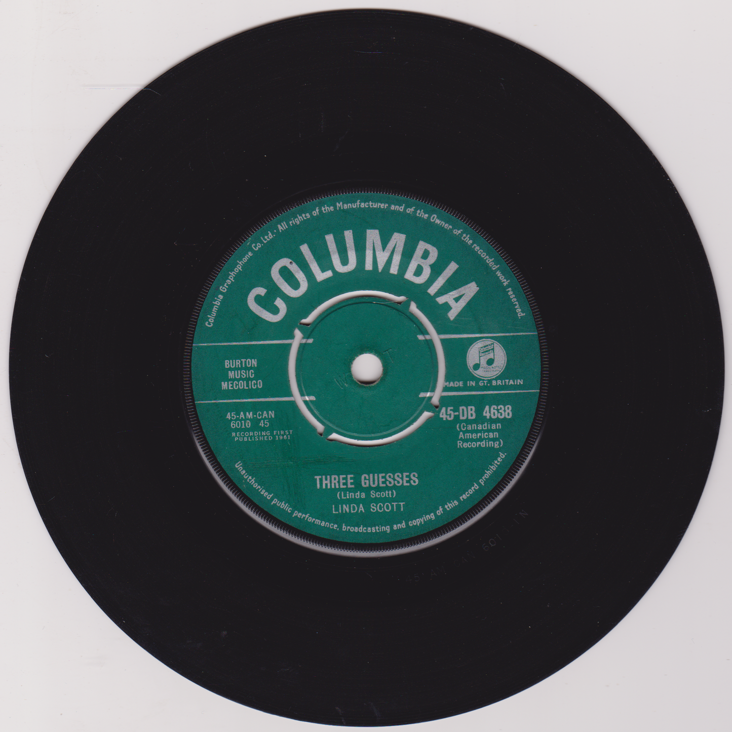 Linda Scott – I've Told Every Little Star (Columbia 1961) 7" vinyl single VG/-