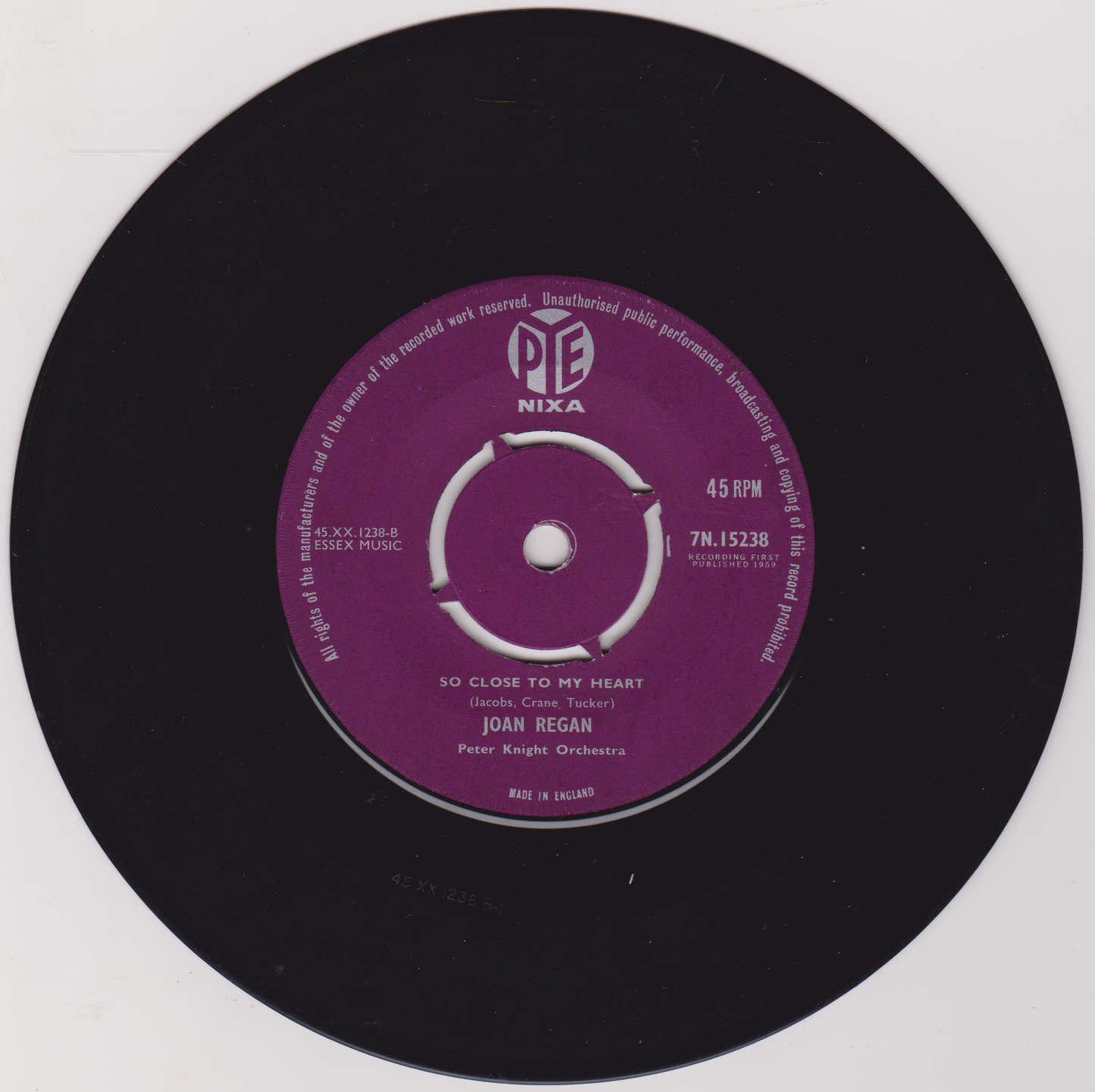 Joan Regan – Happy Anniversary (Pye 1959) 7" vinyl single VG/-