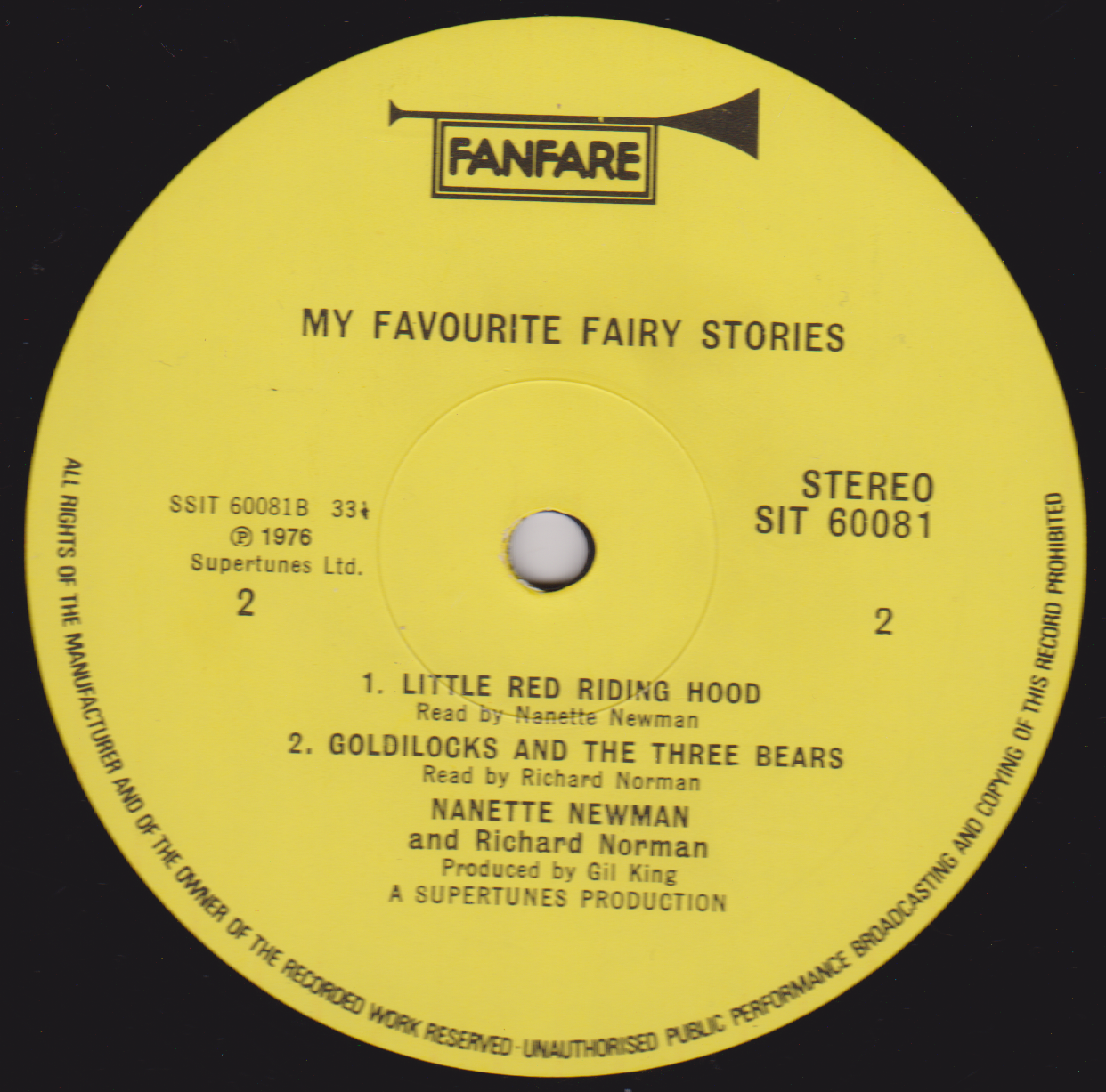 Nanette Newman And Richard Norman – My Favourite Fairy Stories 12" vinyl LP VG/VG