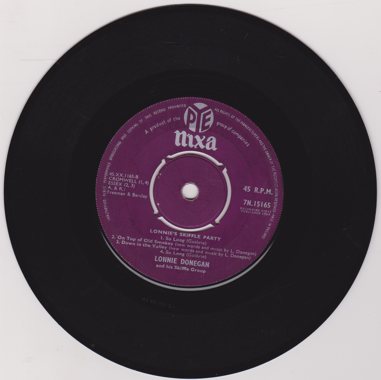 Lonnie Donegan And His Skiffle Group – Lonnie's Skiffle Party (Pye 1958) 7" vinyl single VG/-