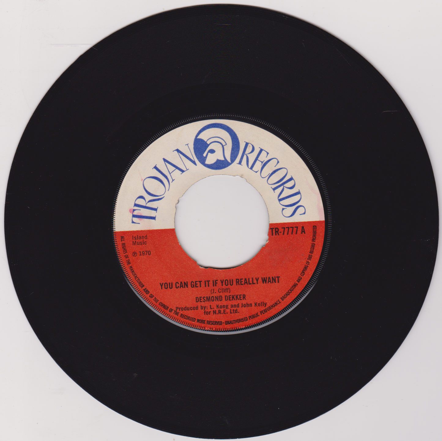 Desmond Dekker – You Can Get It If You Really Want (Trojan 1970) 7" vinyl single G+/- jukebox centre