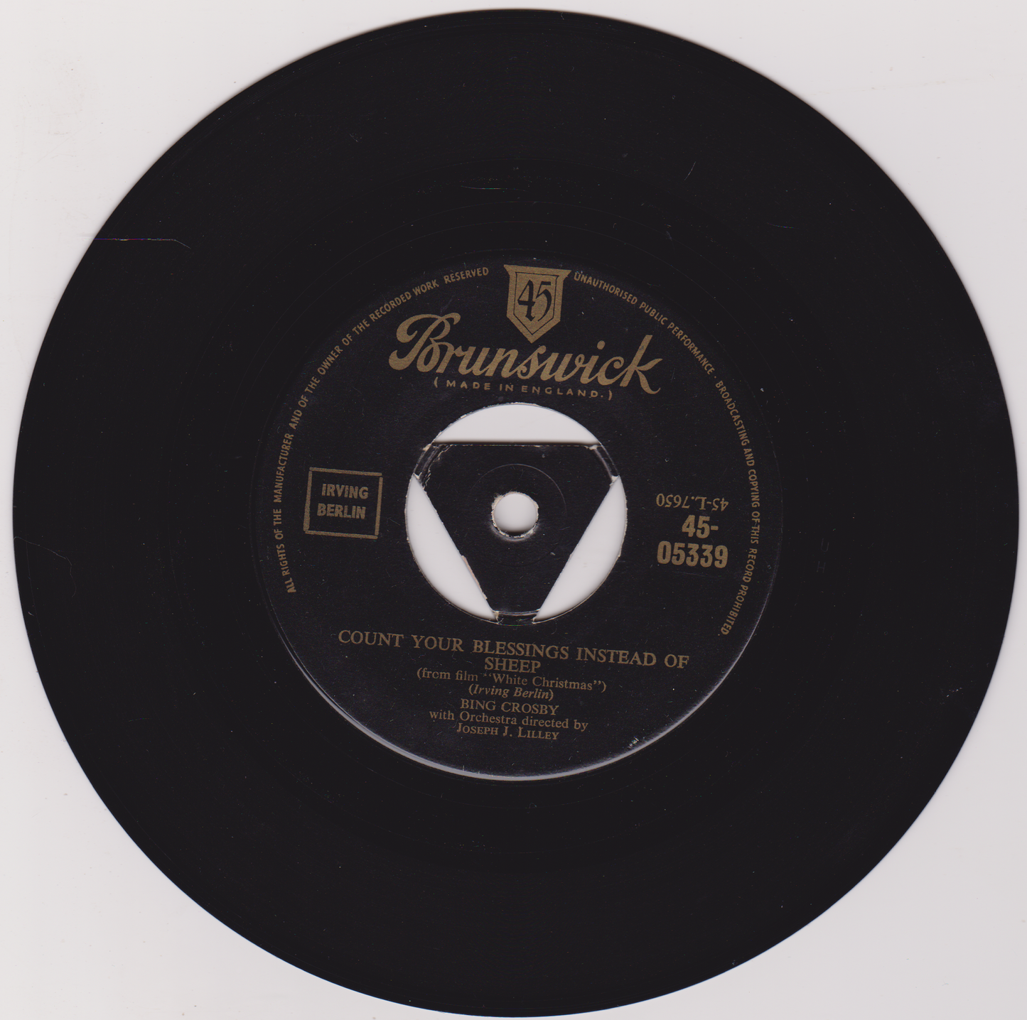 Bing Crosby – What Can You Do With A General (Brunswick) 7" vinyl single VG/-