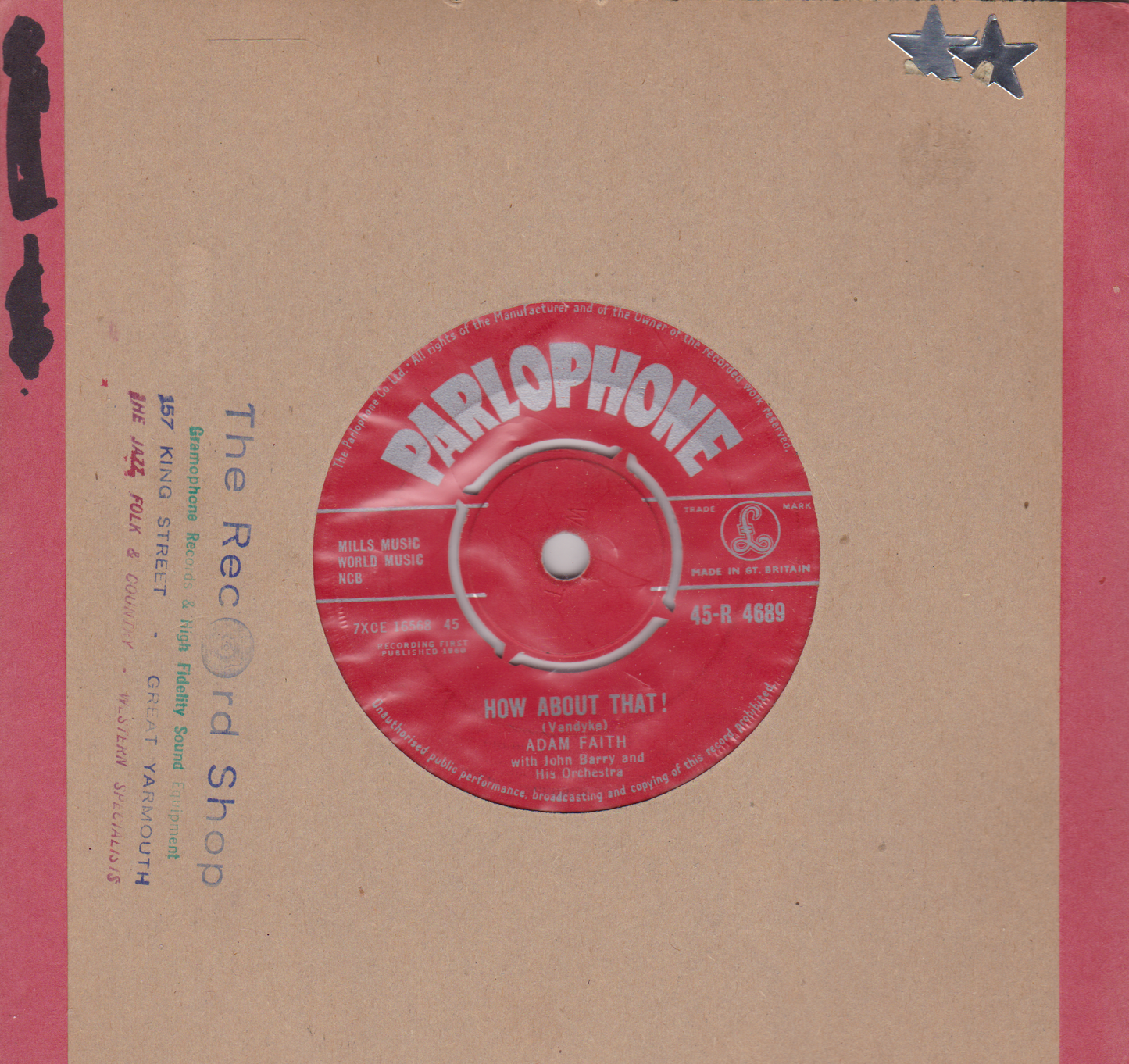 Adam Faith – How About That ! (Parlophone 1960) 7" vinyl single VG/-