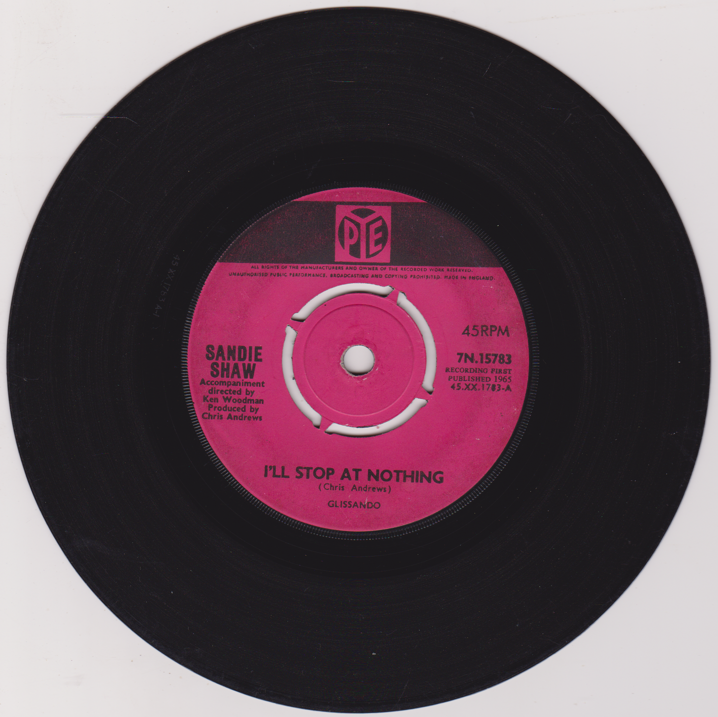 Sandie Shaw - I'll Stop At Nothing (Pye, 1965) 7" vinyl single G+/-