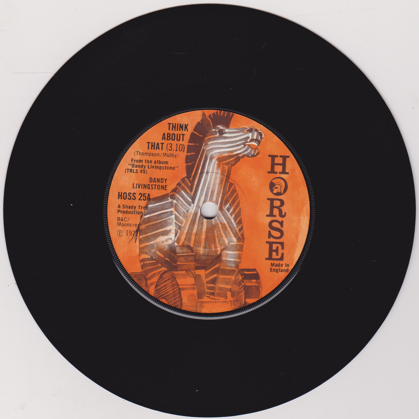 Dandy Livingstone – Think About That (Horse 1972) 7" vinyl single VG/-