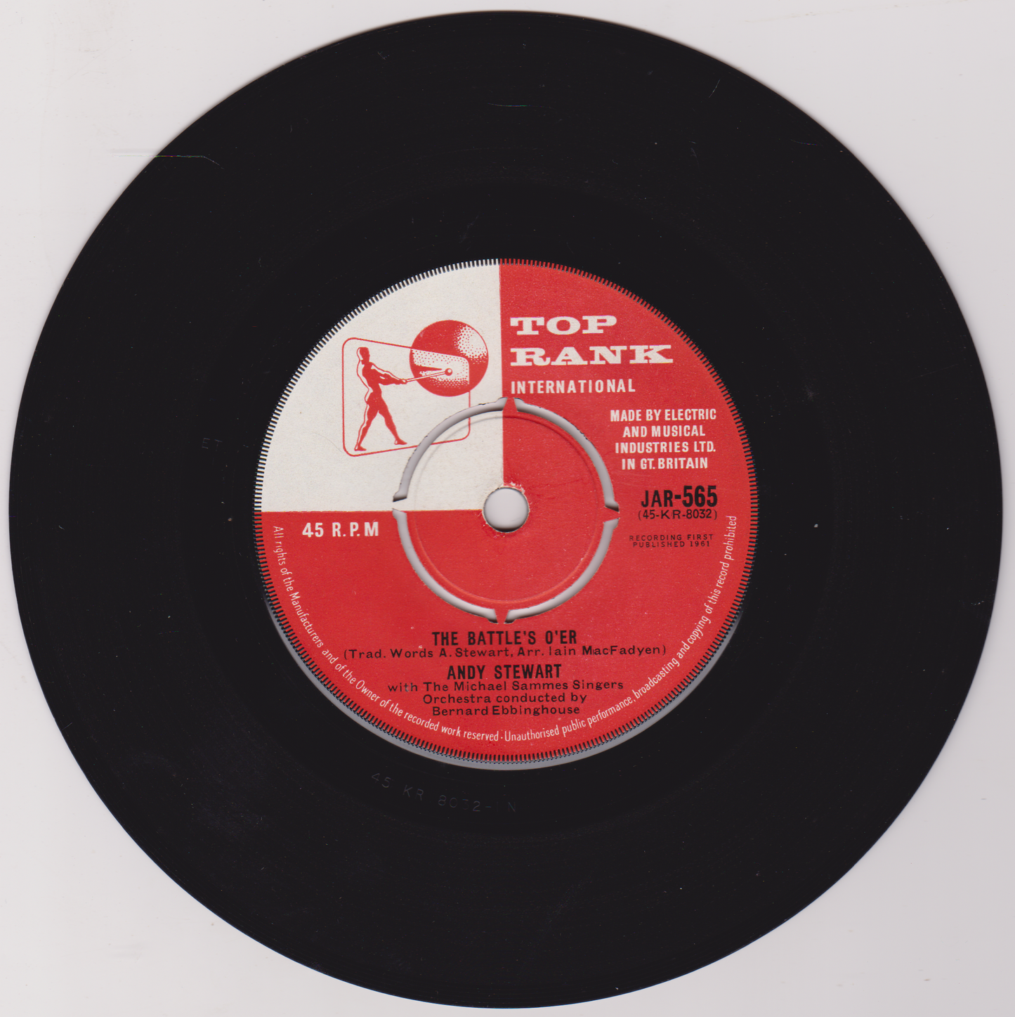 Andy Stewart – The Battle's O'er (Top Rank 1961) 7" vinyl single VG/-