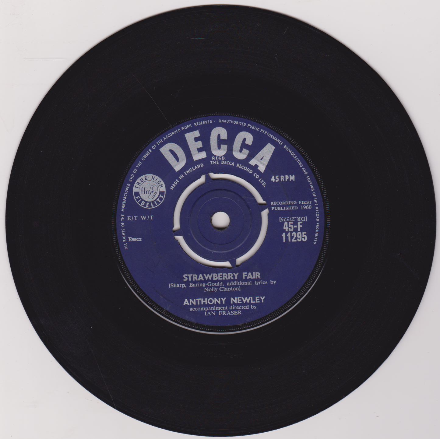 Anthony Newley - Strawberry Fair (Decca 1960) 7" vinyl single VG/VG