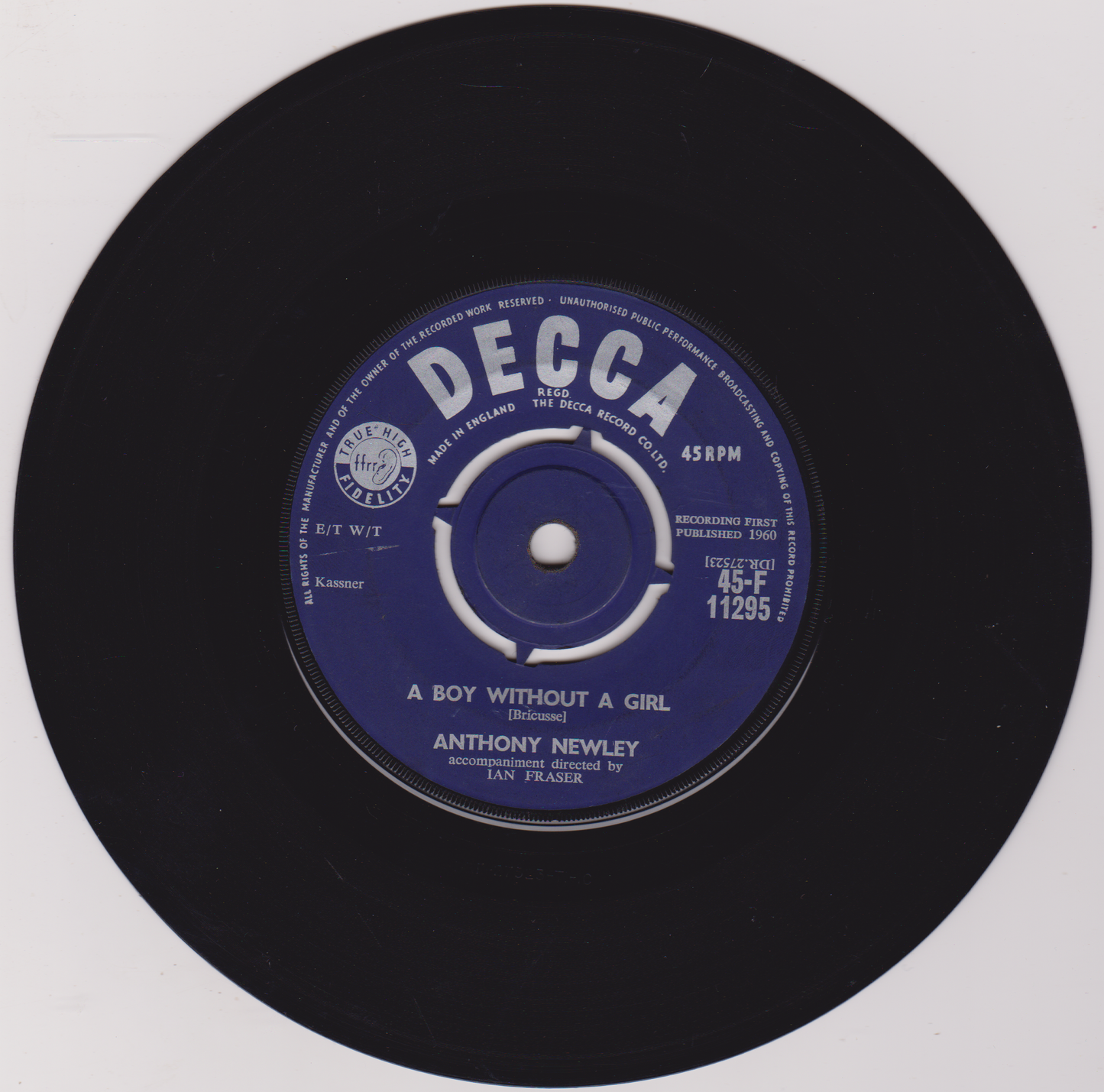 Anthony Newley - Strawberry Fair (Decca 1960) 7" vinyl single VG/VG