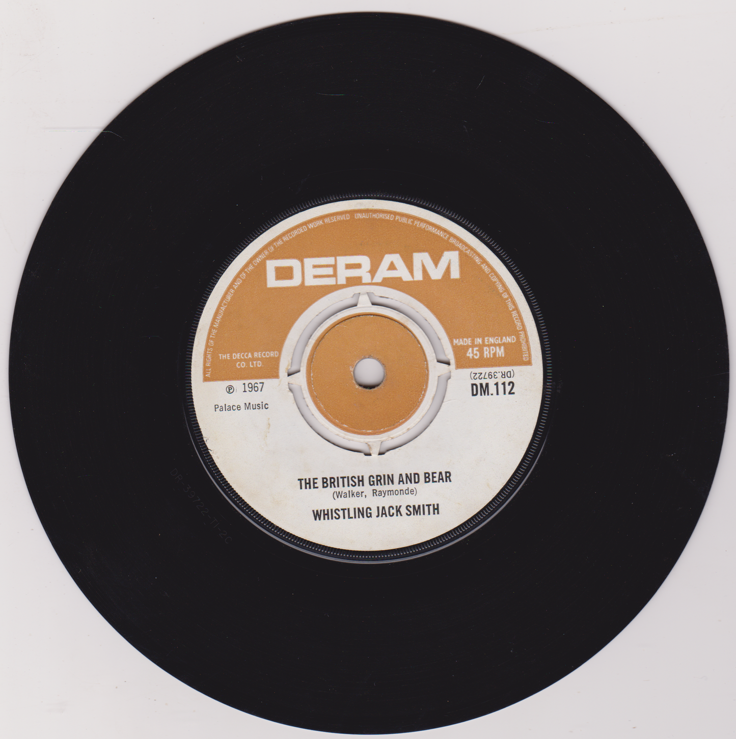 Whistling Jack Smith – I Was Kaiser Bill's Batman (Deram 1967) 7" vinyl single G+/-