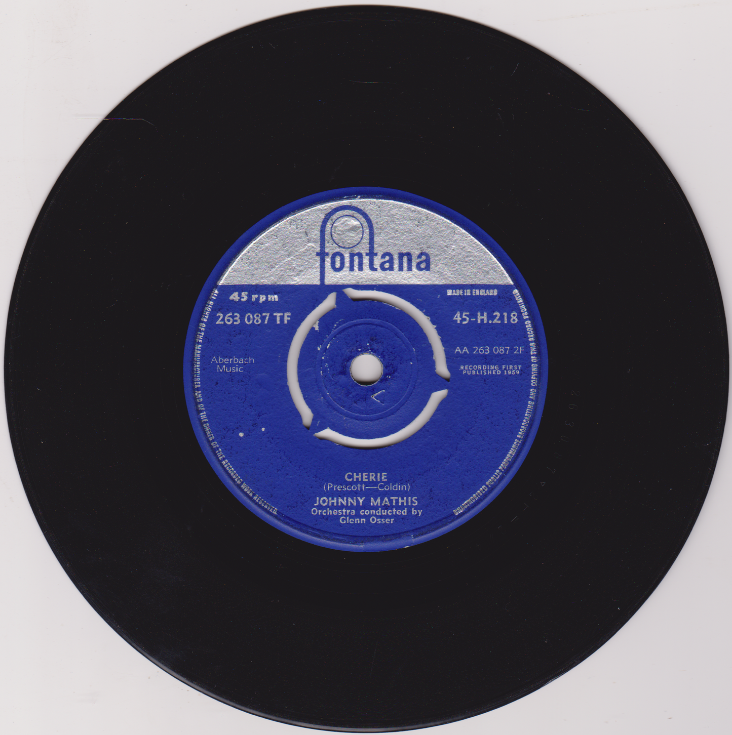 Johnny Mathis – The Best Of Everything (Fontana 1959) 7" vinyl single VG/VG