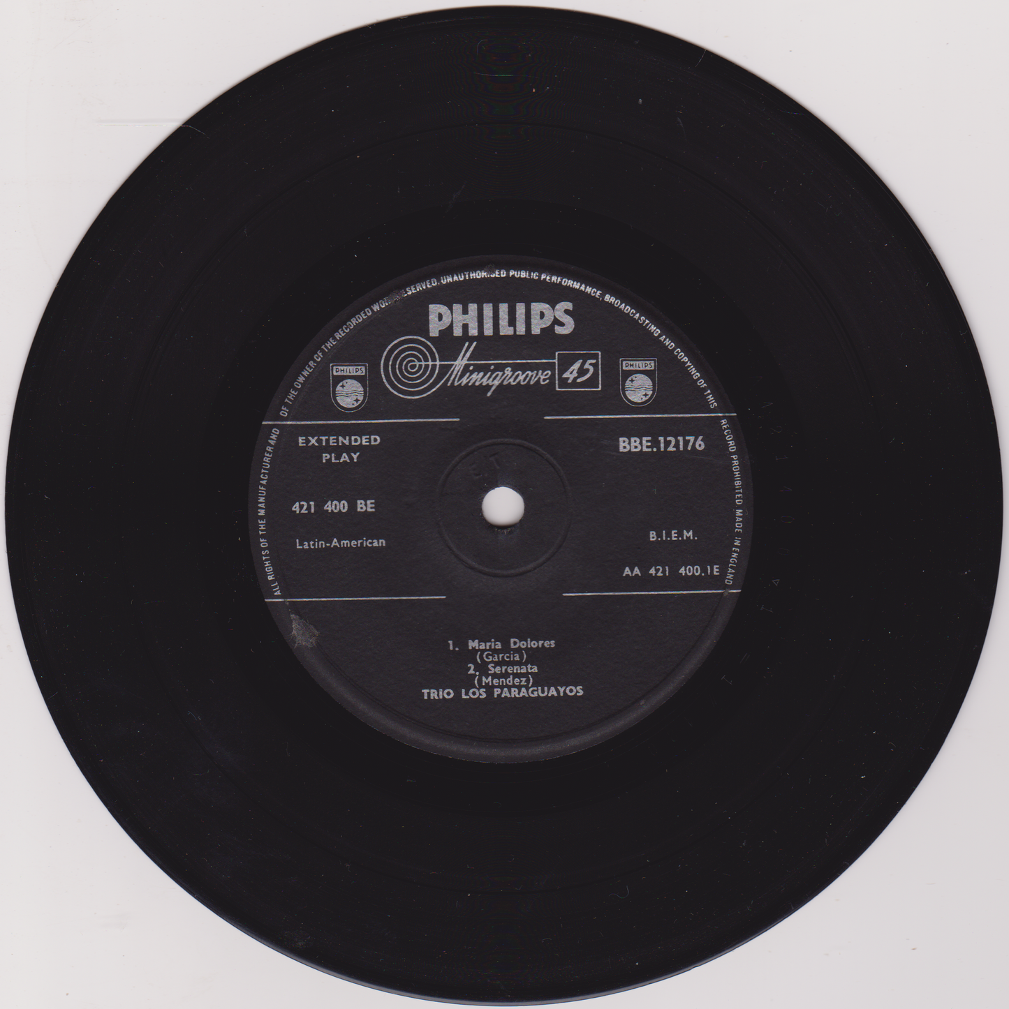 Trio Los Paraguayos – Maria Dolores (Philips) 7" vinyl EP VG/VG