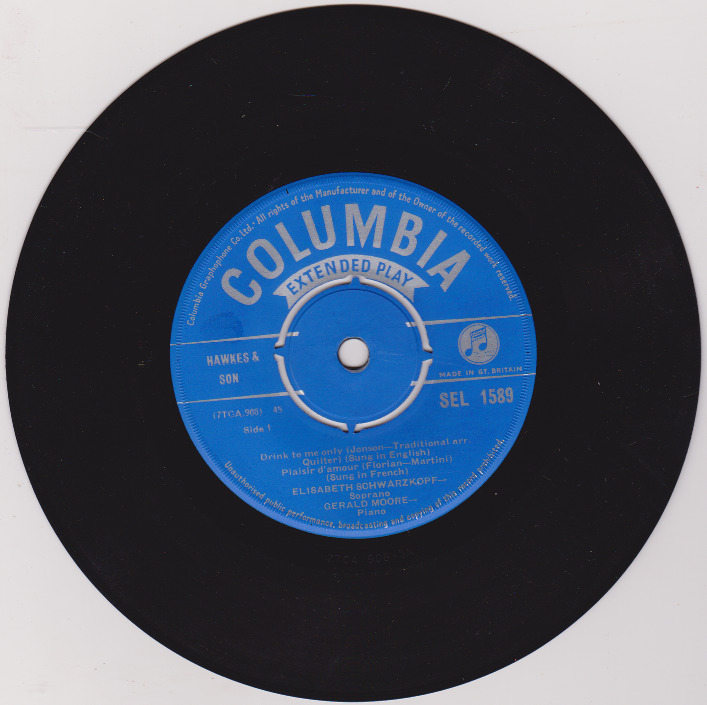 Elisabeth Schwarzkopf, Gerald Moore – Songs You Love (No. 2) 7" vinyl EP VG/VG